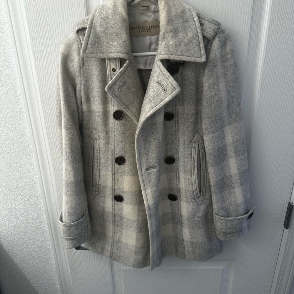 Burberry Gray Plaid Women's Coat